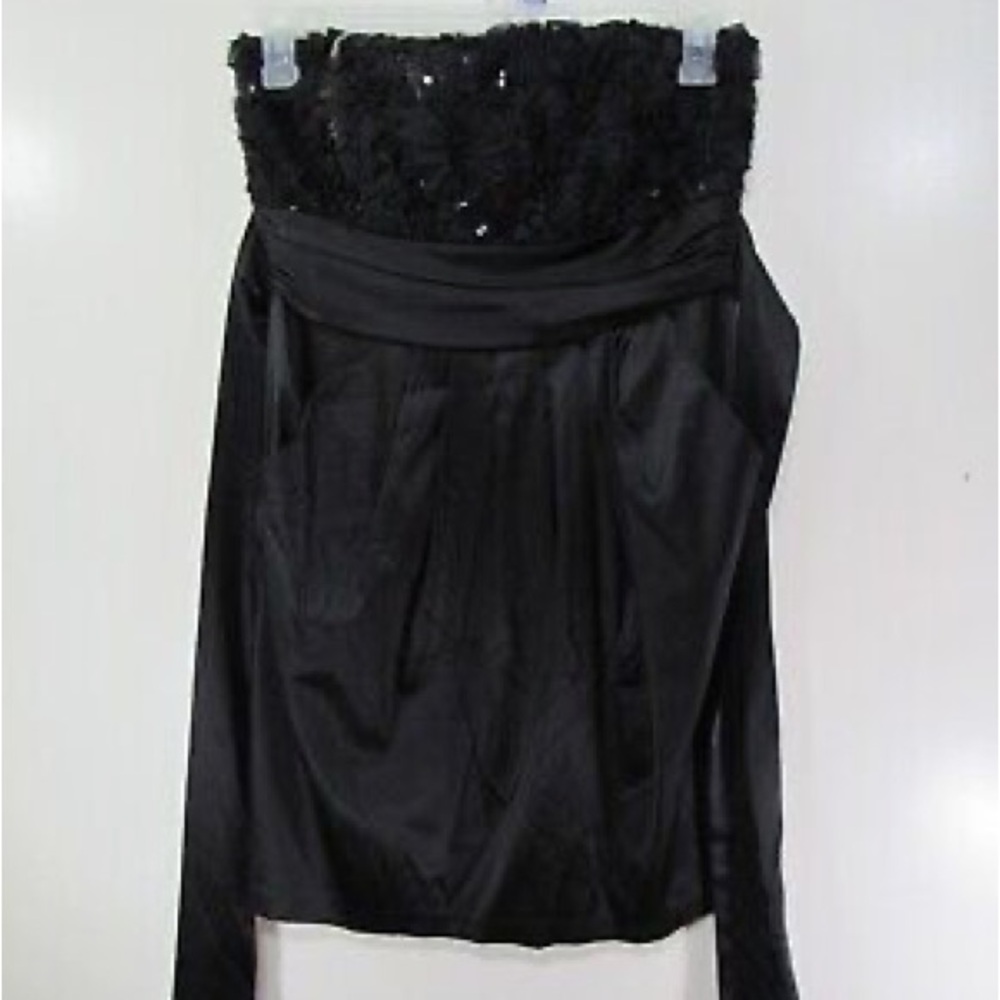 Black Strapless Speechless Dress with Sequence Top